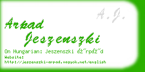 arpad jeszenszki business card